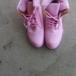 Hot pink timberland boots